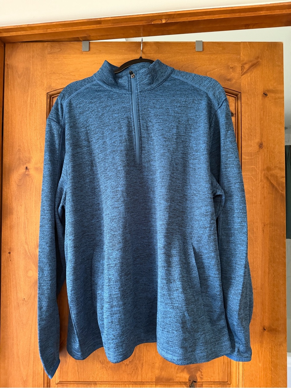 PGA Tour Men's Heathered Navy Blue Quarter-Zip Pullover
